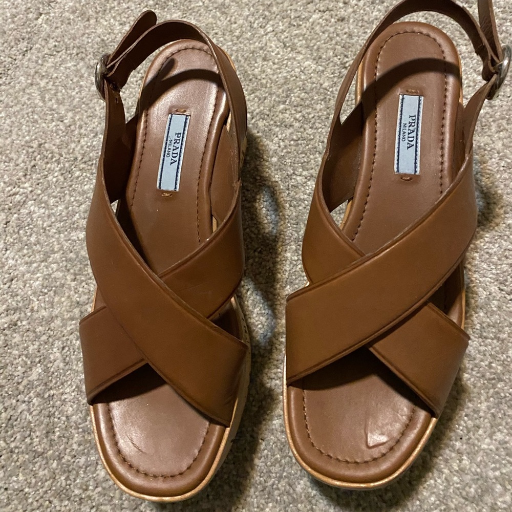 Prada leather sandals